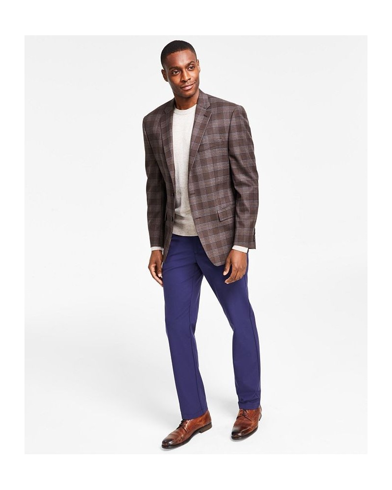 Men's Classic-Fit Ultraflex Stretch Pattern Sport Coats Brown $46.08 Blazers