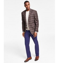 Men's Classic-Fit Ultraflex Stretch Pattern Sport Coats Brown $46.08 Blazers