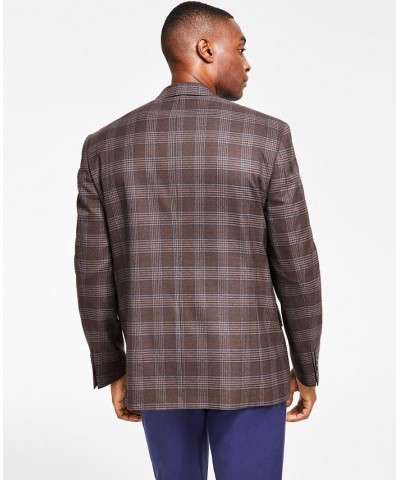 Men's Classic-Fit Ultraflex Stretch Pattern Sport Coats Brown $46.08 Blazers