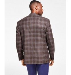 Men's Classic-Fit Ultraflex Stretch Pattern Sport Coats Brown $46.08 Blazers