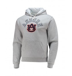 Men's Heathered Gray Auburn Tigers Seal Neuvo Essential Fleece Pullover Hoodie $36.75 Sweatshirt