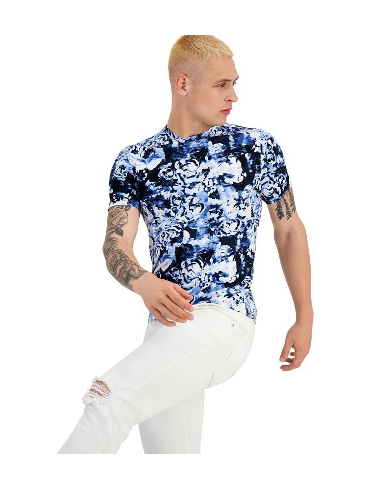 Regular-Fit Floral Graphic T-Shirt Blue $18.69 T-Shirts