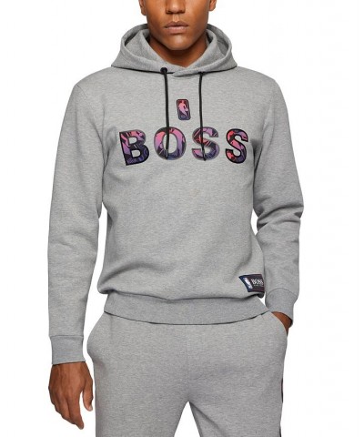 BOSS Men's NBA Cotton-Blend Hoodie Gray $80.84 Sweatshirt