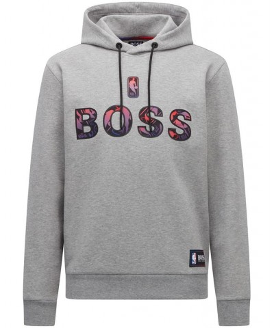 BOSS Men's NBA Cotton-Blend Hoodie Gray $80.84 Sweatshirt