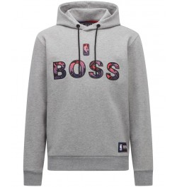 BOSS Men's NBA Cotton-Blend Hoodie Gray $80.84 Sweatshirt