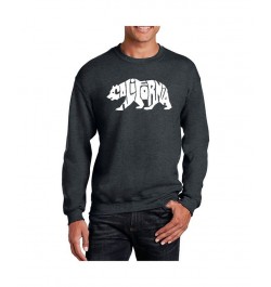 Men's Word Art California Bear Crewneck Sweatshirt Gray $23.00 Sweatshirt