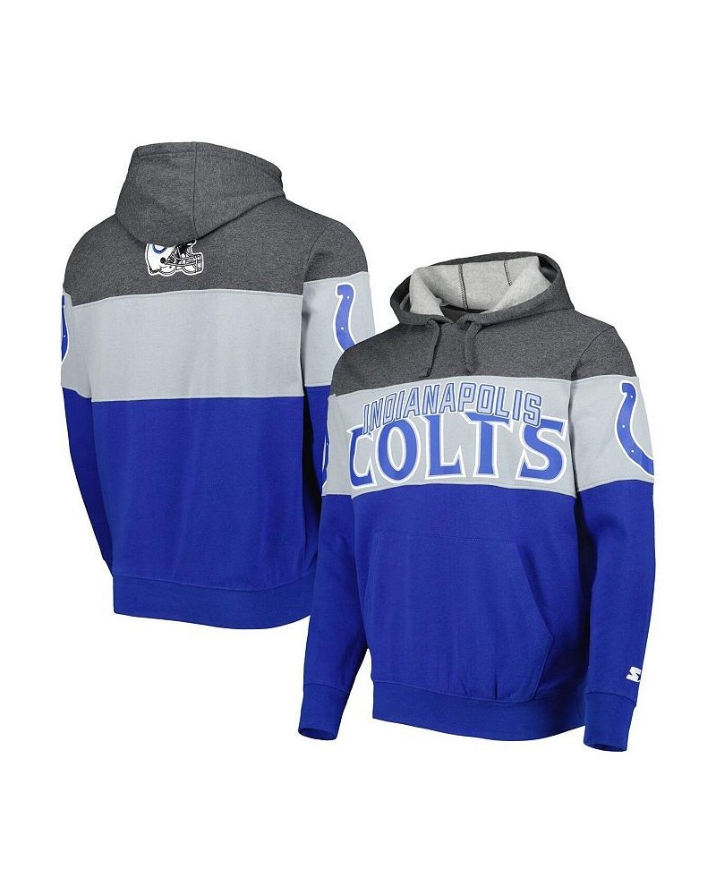 Men's Royal and Heather Charcoal Indianapolis Colts Extreme Pullover Hoodie $47.04 Sweatshirt