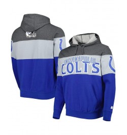 Men's Royal and Heather Charcoal Indianapolis Colts Extreme Pullover Hoodie $47.04 Sweatshirt