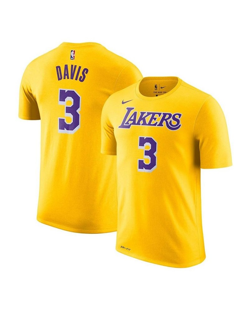 Men's Anthony Davis Yellow Los Angeles Lakers 2019,2020 Name & Number Performance T-shirt $16.56 T-Shirts