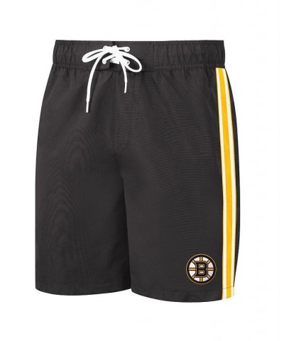 Men's Black Boston Bruins Sand Beach Swim Shorts $25.85 Swimsuits