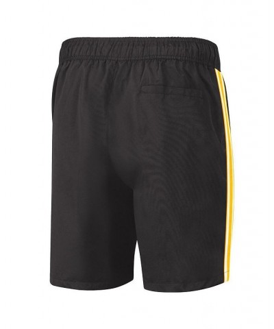 Men's Black Boston Bruins Sand Beach Swim Shorts $25.85 Swimsuits