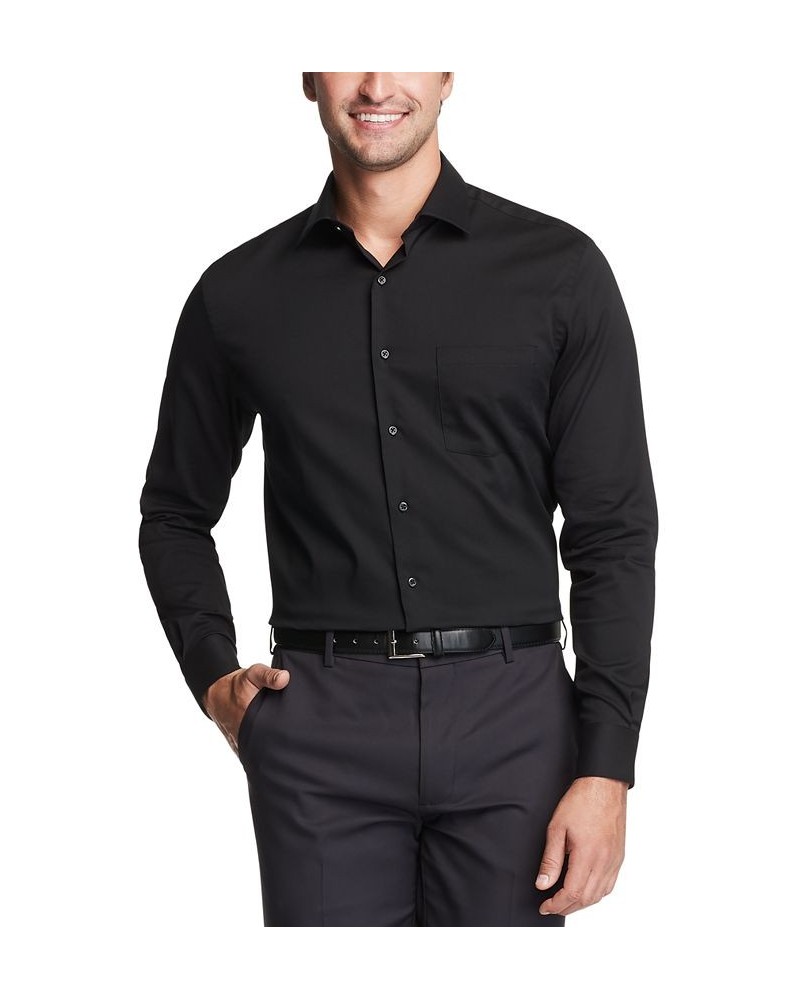 Men's Big & Tall Classic/Regular-Fit Stain Shield Performance Stretch Textured Dress Shirt Black $21.68 Dress Shirts