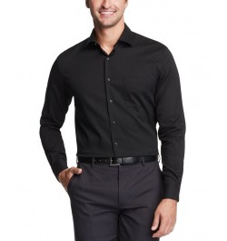 Men's Big & Tall Classic/Regular-Fit Stain Shield Performance Stretch Textured Dress Shirt Black $21.68 Dress Shirts