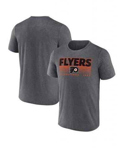 Men's Branded Heathered Charcoal Philadelphia Flyers Prodigy Performance T-shirt $20.70 T-Shirts