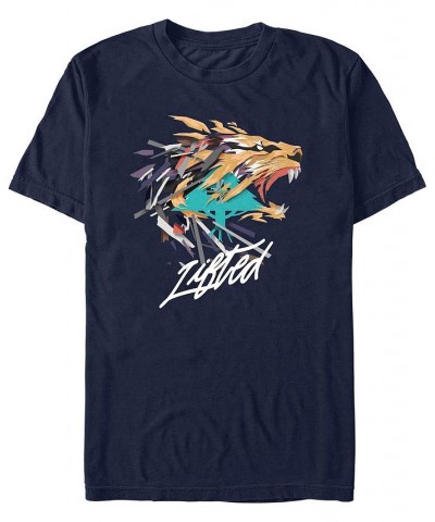 Men's LRG Angry Lion Short Sleeve T-shirt Blue $19.59 T-Shirts