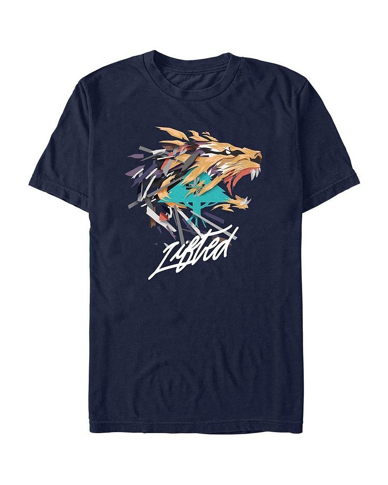 Men's LRG Angry Lion Short Sleeve T-shirt Blue $19.59 T-Shirts