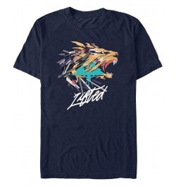 Men's LRG Angry Lion Short Sleeve T-shirt Blue $19.59 T-Shirts