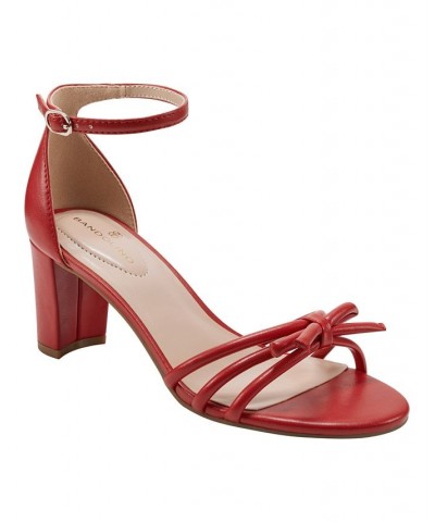 Women's Paisler Open Toe Block Heel Dress Sandals Red $42.66 Shoes