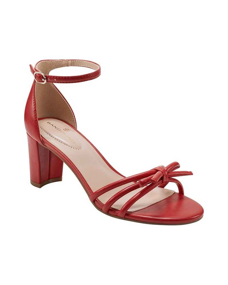 Women's Paisler Open Toe Block Heel Dress Sandals Red $42.66 Shoes