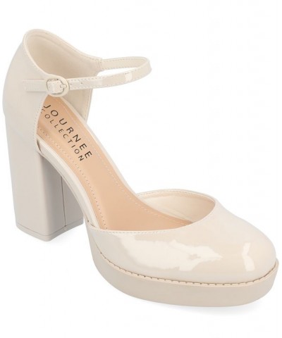 Women's Samarr Platform Heels Ivory/Cream $45.10 Shoes