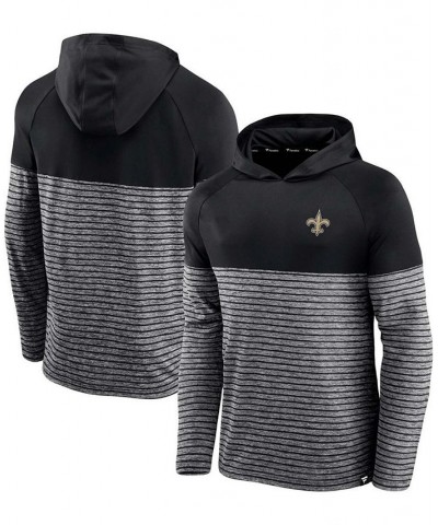 Men's Black New Orleans Saints Line Up Shadow Stripe Long Sleeve Hoodie T-shirt $25.50 T-Shirts