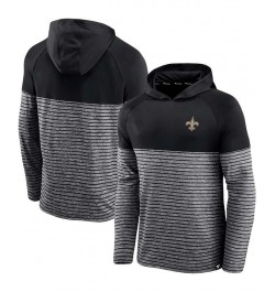 Men's Black New Orleans Saints Line Up Shadow Stripe Long Sleeve Hoodie T-shirt $25.50 T-Shirts