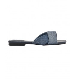 Women's Marita Casual Slip-on Flat Sandals Blue $38.27 Shoes