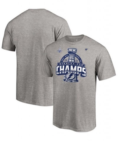 Men's Heather Gray Tampa Bay Lightning 2021 Stanley Cup Champions Locker Room T-shirt $21.59 T-Shirts