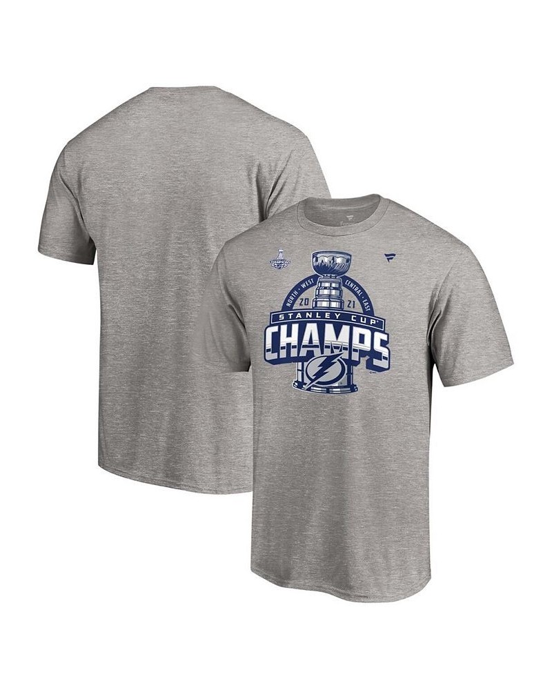 Men's Heather Gray Tampa Bay Lightning 2021 Stanley Cup Champions Locker Room T-shirt $21.59 T-Shirts