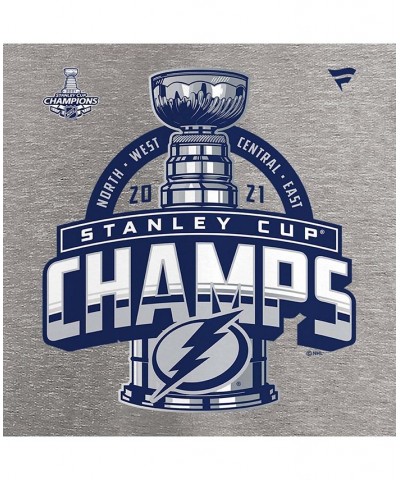 Men's Heather Gray Tampa Bay Lightning 2021 Stanley Cup Champions Locker Room T-shirt $21.59 T-Shirts