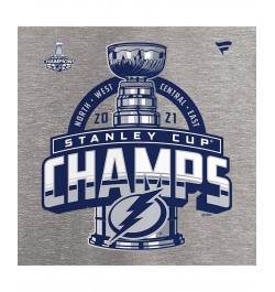 Men's Heather Gray Tampa Bay Lightning 2021 Stanley Cup Champions Locker Room T-shirt $21.59 T-Shirts