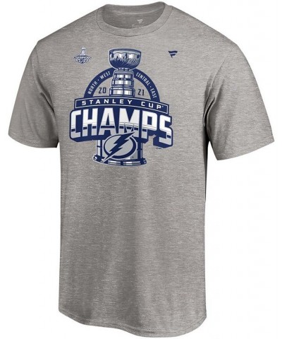 Men's Heather Gray Tampa Bay Lightning 2021 Stanley Cup Champions Locker Room T-shirt $21.59 T-Shirts