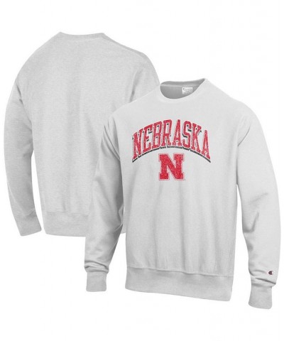 Men's Gray Nebraska Huskers Arch Over Logo Reverse Weave Pullover Sweatshirt $35.70 Sweatshirt