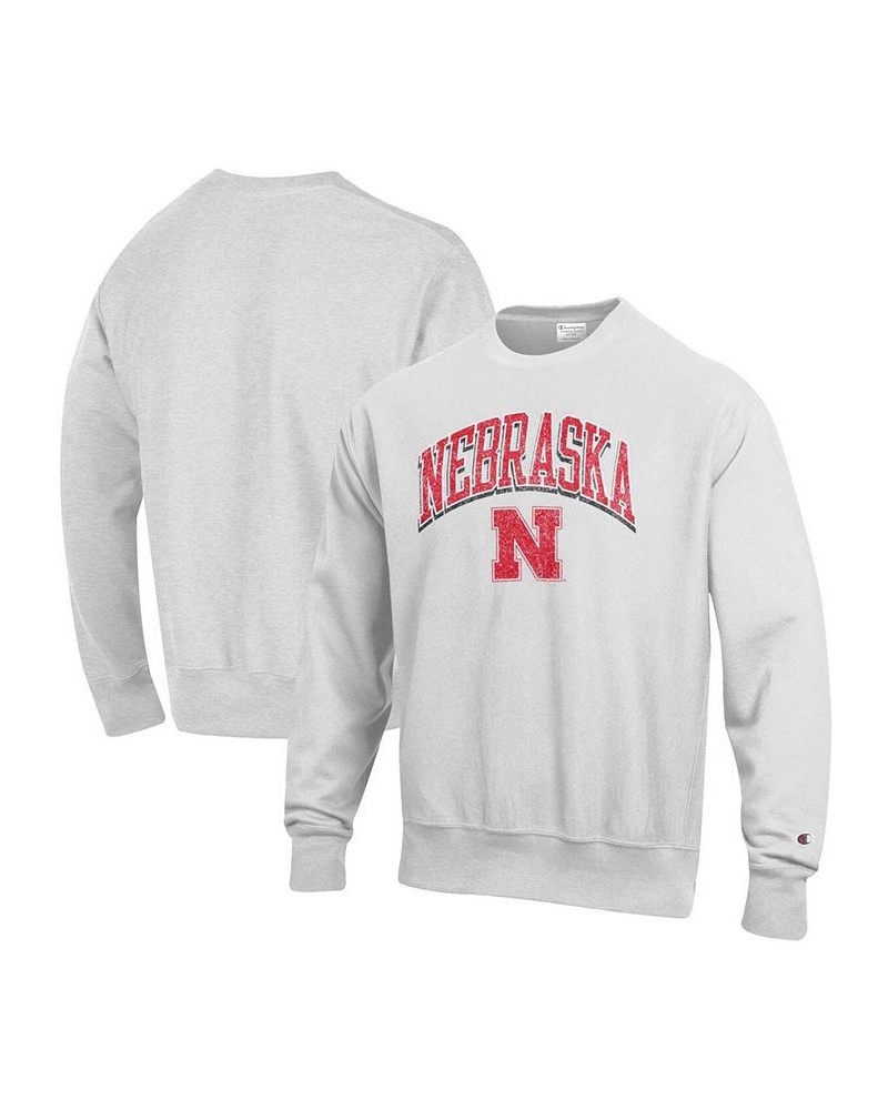 Men's Gray Nebraska Huskers Arch Over Logo Reverse Weave Pullover Sweatshirt $35.70 Sweatshirt