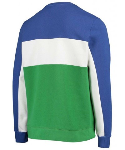 Men's College Navy, Neon Green Seattle Seahawks Color Block Pullover Sweatshirt $35.25 Sweatshirt