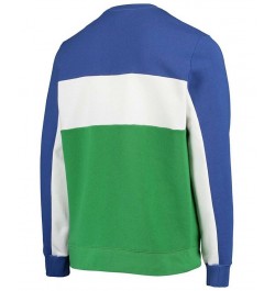 Men's College Navy, Neon Green Seattle Seahawks Color Block Pullover Sweatshirt $35.25 Sweatshirt