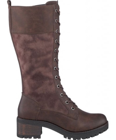 Women's Rook Combat Boots Brown $40.30 Shoes