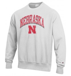 Men's Gray Nebraska Huskers Arch Over Logo Reverse Weave Pullover Sweatshirt $35.70 Sweatshirt