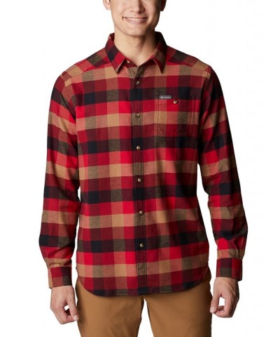 Men's Cornell Woods Flannel Long Sleeve Shirt Pink $31.34 Shirts