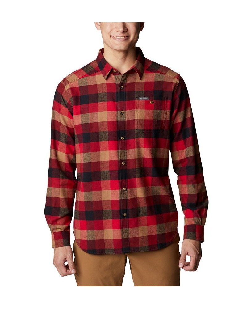 Men's Cornell Woods Flannel Long Sleeve Shirt Pink $31.34 Shirts