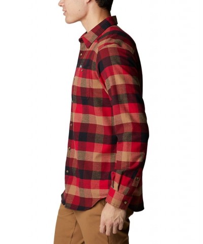 Men's Cornell Woods Flannel Long Sleeve Shirt Pink $31.34 Shirts