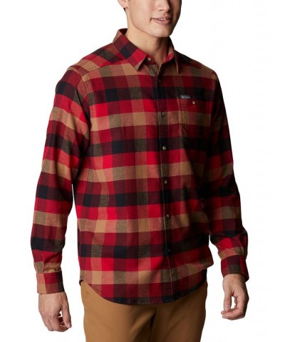 Men's Cornell Woods Flannel Long Sleeve Shirt Pink $31.34 Shirts