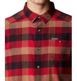 Men's Cornell Woods Flannel Long Sleeve Shirt Pink $31.34 Shirts