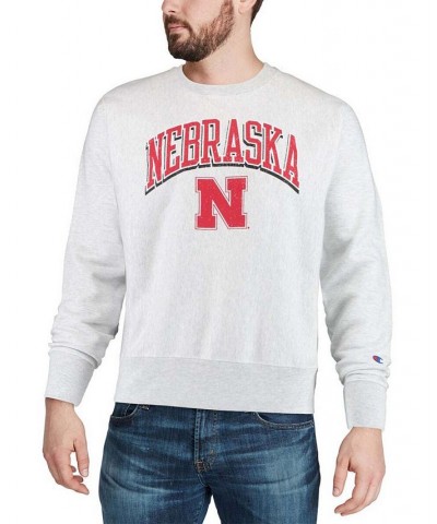 Men's Gray Nebraska Huskers Arch Over Logo Reverse Weave Pullover Sweatshirt $35.70 Sweatshirt