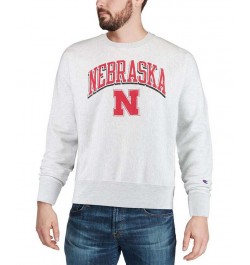 Men's Gray Nebraska Huskers Arch Over Logo Reverse Weave Pullover Sweatshirt $35.70 Sweatshirt