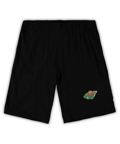 Men's Black, Heathered Charcoal Minnesota Wild Big and Tall T-shirt and Shorts Sleep Set $24.80 Pajama