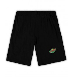 Men's Black, Heathered Charcoal Minnesota Wild Big and Tall T-shirt and Shorts Sleep Set $24.80 Pajama