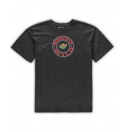 Men's Black, Heathered Charcoal Minnesota Wild Big and Tall T-shirt and Shorts Sleep Set $24.80 Pajama