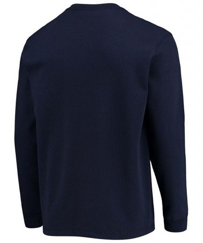 Men's Navy Chicago Bears Logo Maverick Thermal Henley Long Sleeve T-shirt $24.99 T-Shirts