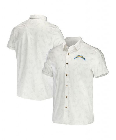 Men's NFL x Darius Rucker Collection by White Los Angeles Chargers Woven Button-Up T-shirt $35.09 Shirts